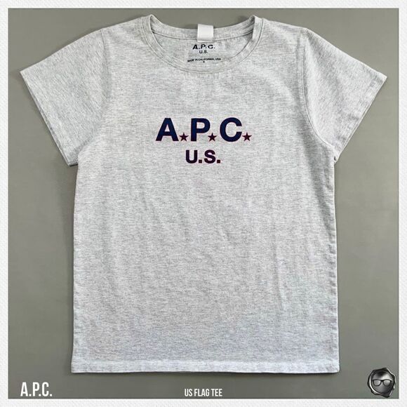 A.P.C. U.S. FLAG TEE IN GREY MELANGE 2017 U.S. CAPSULE COLLECTION T-SHIRT NWT - Picture 14 of 14